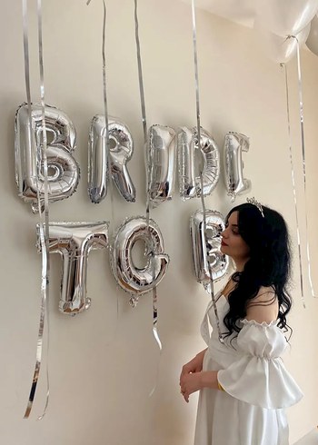 Beyaz Bohem Straplez Midi Mezuniyet Elbisesi - Görsel 2