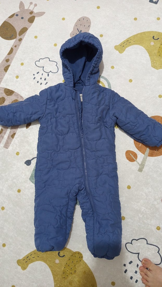 Mavi Erkek Bebek Astronot  Mont - Görsel 3