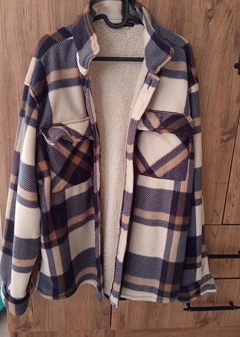 Düğmeli Gri Kahverengi Kalın İçi yünlü Erkek Gömlek - Görsel 2