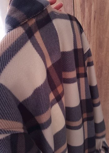 Düğmeli Gri Kahverengi Kalın İçi yünlü Erkek Gömlek - Görsel 5