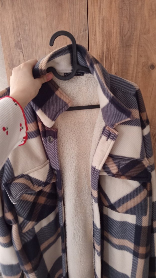 Düğmeli Gri Kahverengi Kalın İçi yünlü Erkek Gömlek - Görsel 3