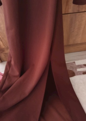 Kahverengi Uzun Kollu Kadın Bornoz - Görsel 5