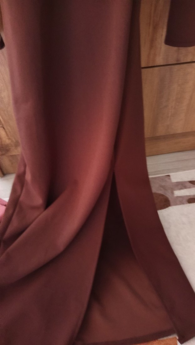 Kahverengi Uzun Kollu Kadın Bornoz - Görsel 5