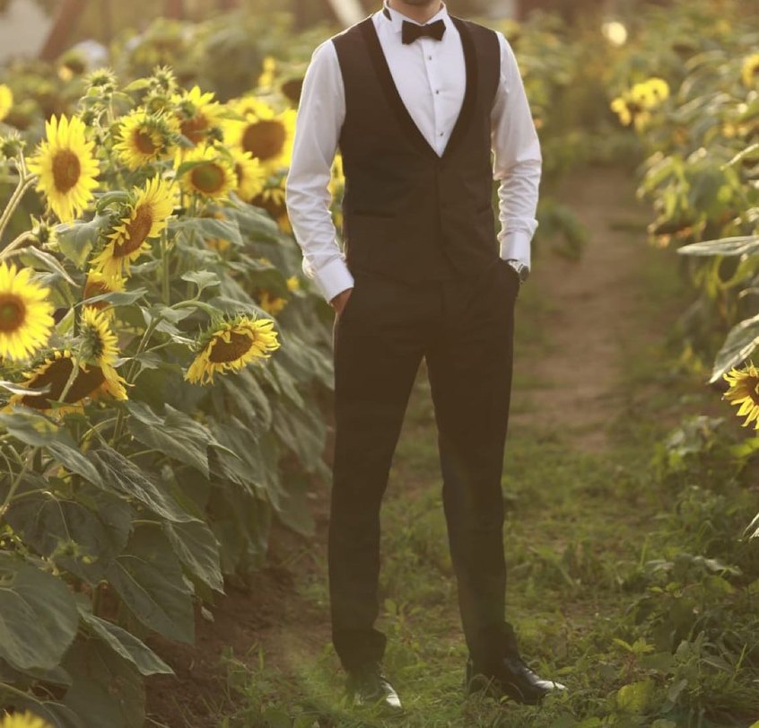 Düğün İçin Siyah Düğmeli Regular Fit Takım Elbise - Görsel 3