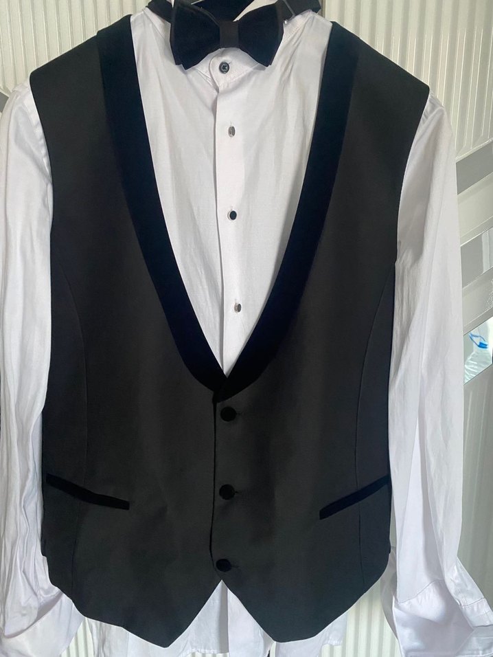 Düğün İçin Siyah Düğmeli Regular Fit Takım Elbise - Görsel 5