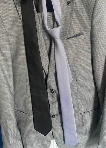 Gri Düğmeli Erkek Takım Elbise - Görsel 7