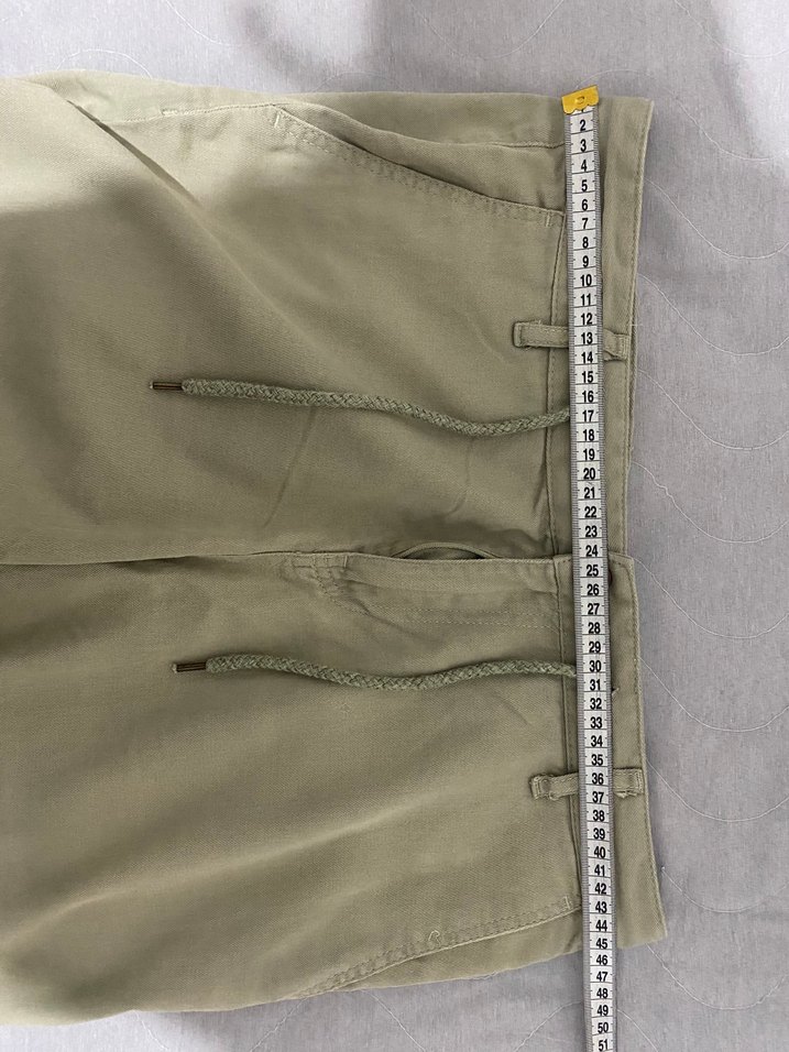 Haki Keten Erkek Şort, Rahat Kesim - Görsel 3