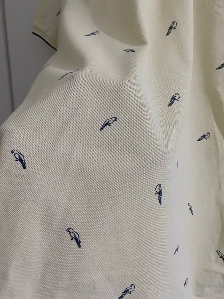 Sarı Baskılı Kısa Kollu Polo Tişört - Görsel 2