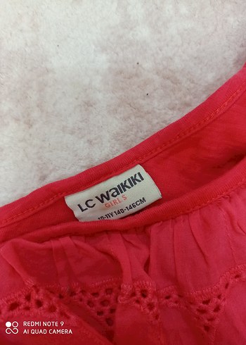 LC Waikiki Kız çocuk kırmızı Fırfırlı askılı Tişört