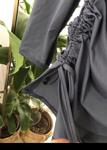 Uzun Kollu Drapeli Siyah Mini Elbise - Görsel 4