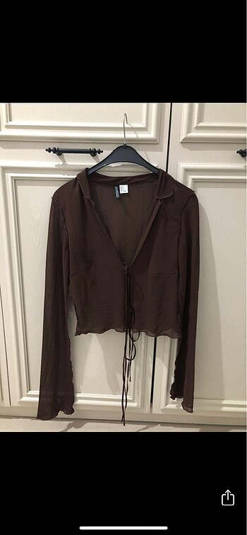 m Beden kahverengi Renk H&M Şifon Bluz