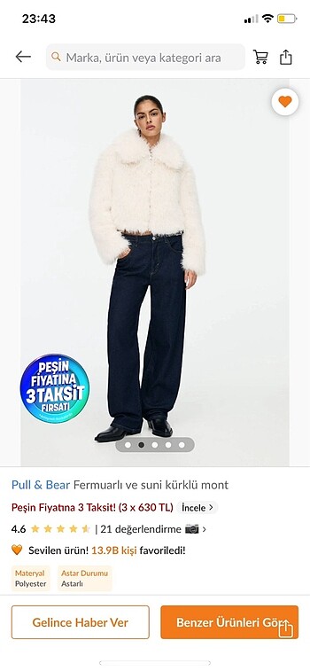 Pull and Bear Pull&bear kürk