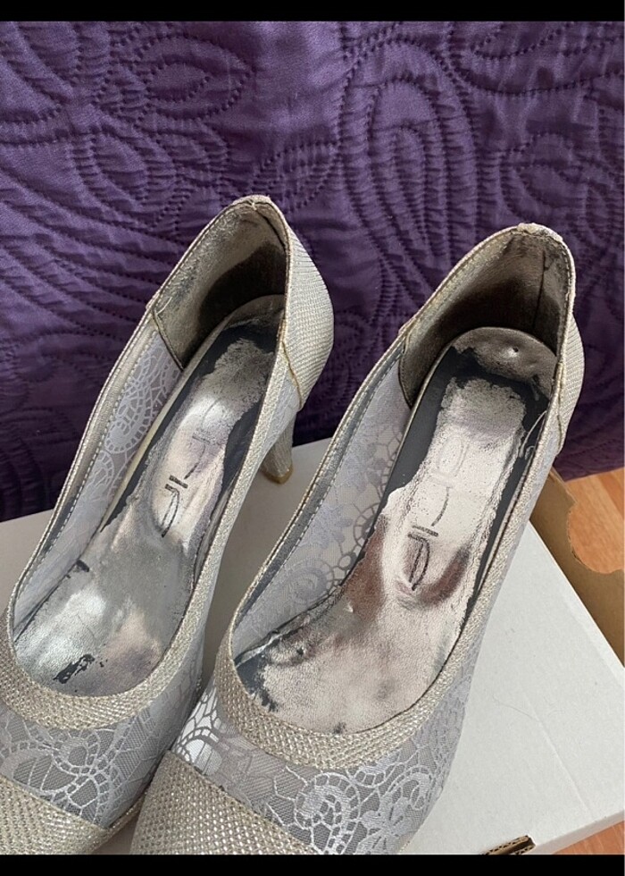 Gümüş topuklu ayakkabı - Görsel 5
