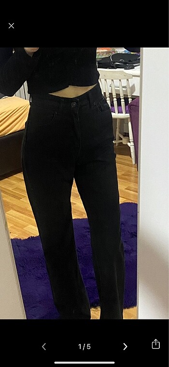 Siyah wide leg pantolon