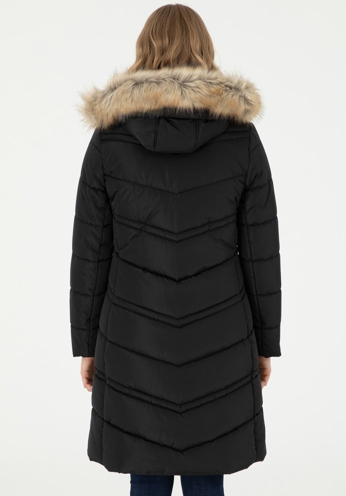 U.S Polo orijinal Uzun Kürklü Kadın Mont - Görsel 4