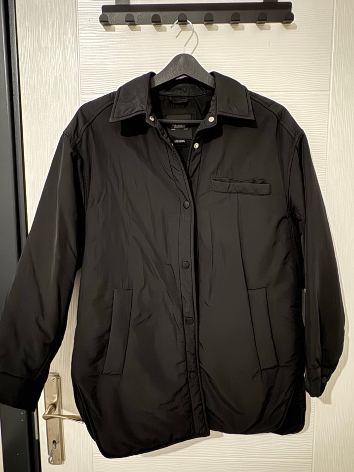 Düğmeli Siyah Midi Kadın Ceket - Görsel 2