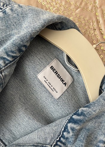 m Beden Düğmeli Kadın Denim Ceket, Rahat Kesim