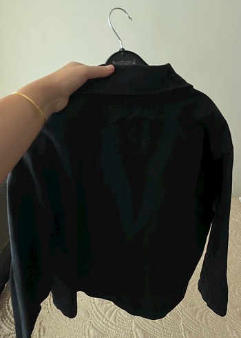 s Beden Kadın Siyah Düğmeli Denim Ceket