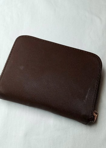 Koyu Kahverengi Fermuarlı Deri Kadın Cüzdanı - Görsel 2