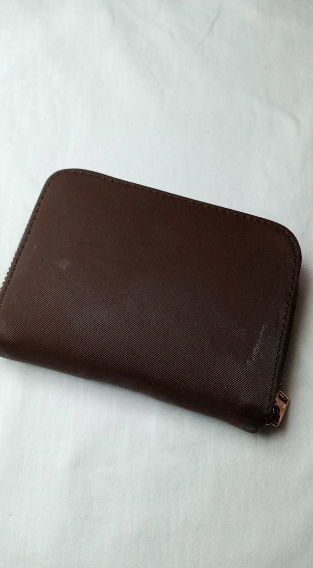 Koyu Kahverengi Fermuarlı Deri Kadın Cüzdanı - Görsel 2