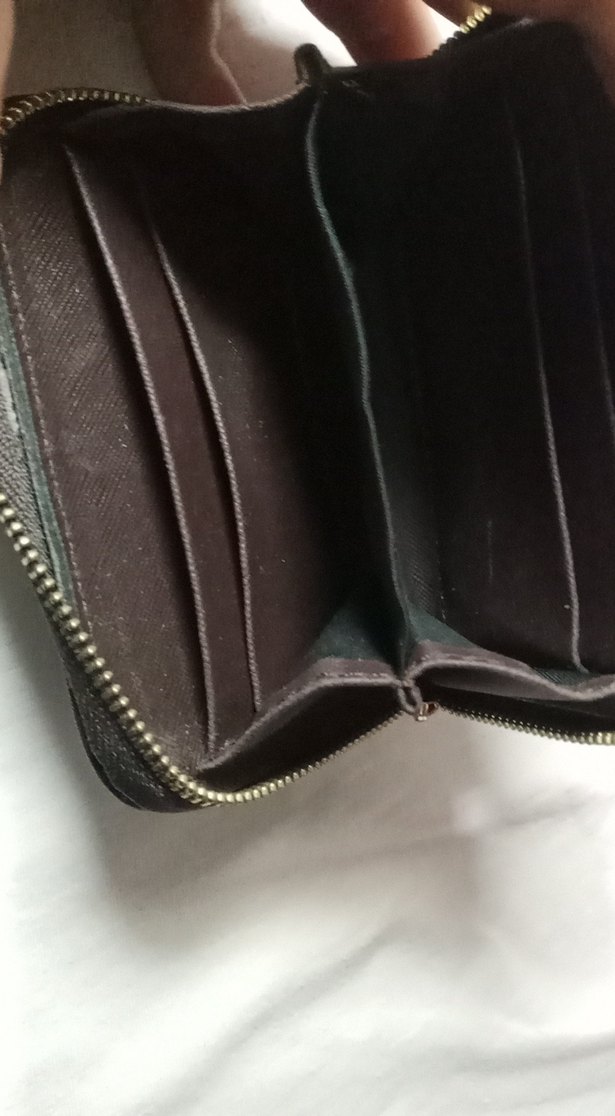 Koyu Kahverengi Fermuarlı Deri Kadın Cüzdanı - Görsel 5