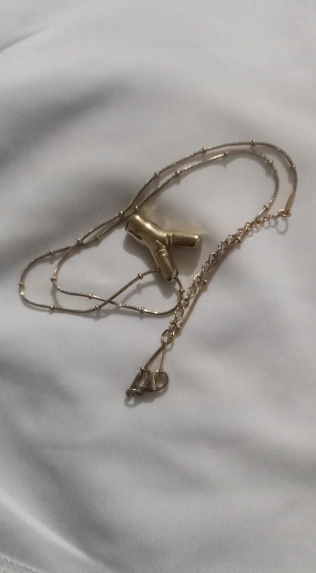 Zincir Detaylı Altın Renkli Midi Kolye - Görsel 4