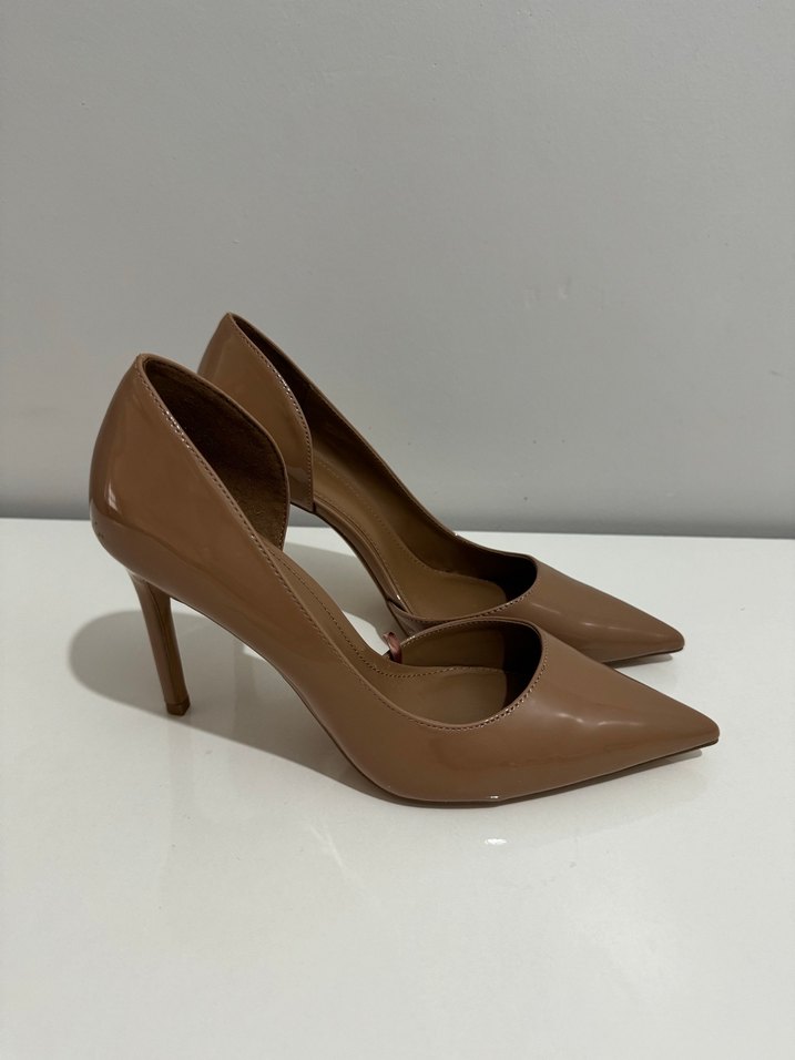 Bej Minimalist Stiletto Topuklu Kadın Ayakkabı - Görsel 3