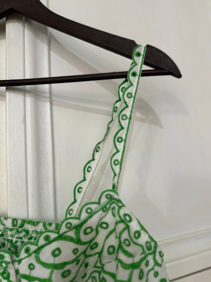 Yeşil Nakışlı Dantel Detaylı Mini Bustiyer - Görsel 3