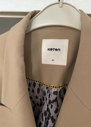 Bej Kemerli Kadın Blazer Ceket - Görsel 7