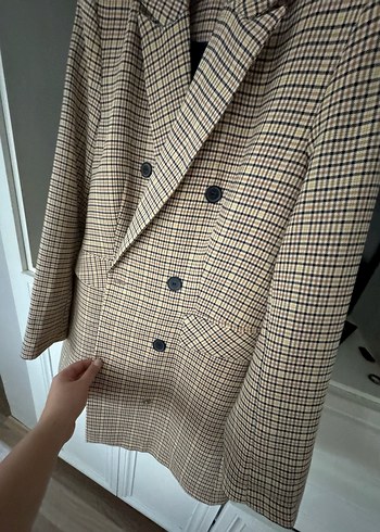 Düğmeli Kadın Midi Blazer Ceket - Görsel 8