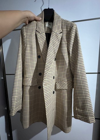 Düğmeli Kadın Midi Blazer Ceket - Görsel 3