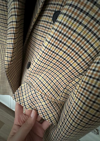 Düğmeli Kadın Midi Blazer Ceket - Görsel 6