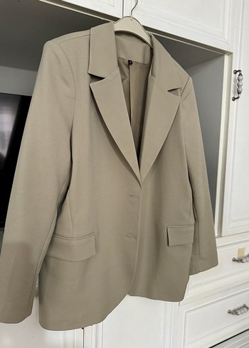 Bej Düğmeli Kadın Blazer Ceket - Görsel 2