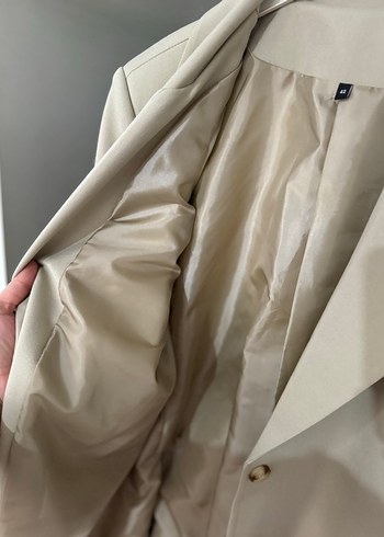 Bej Düğmeli Kadın Blazer Ceket - Görsel 5