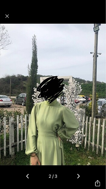 Diğer Yeşil saten elbise