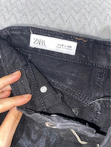 8 Yaş Beden siyah Renk Mumlu denim pantolon