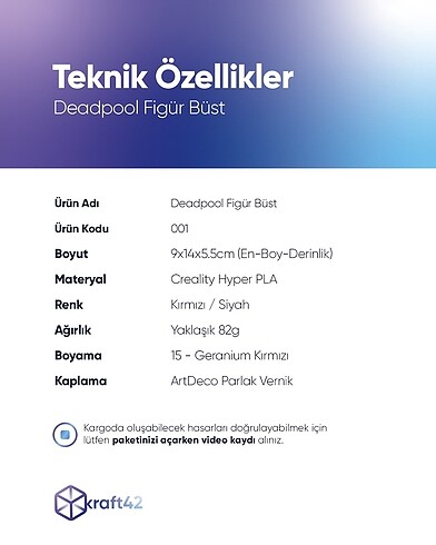 Deadpool 3D Figür Büst - Görsel 5
