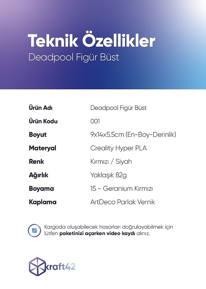 Deadpool 3D Figür Büst - Görsel 5