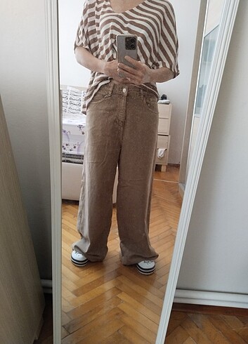 s Beden camel Renk STRADIVARIUS SKATER FIT JEAN