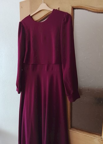 mor Uzun Kollu Salaş Uzun Elbise - Görsel 2