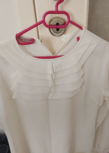 Piliseli Beyaz Kadın Keten Gömlek - Görsel 3