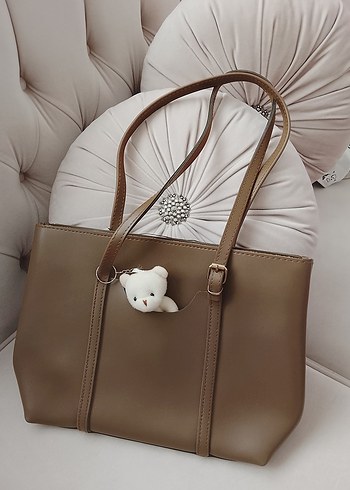 Bej Deri Tokalı Kadın Çanta - Görsel 2