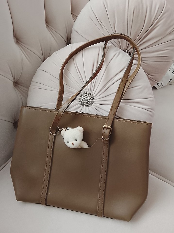 Bej Deri Tokalı Kadın Çanta - Görsel 2