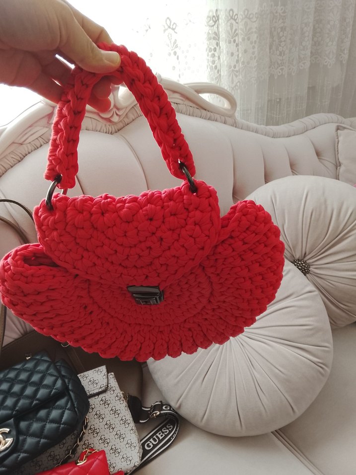 Örgü nar çiçeği Kadın Çanta - Görsel 2