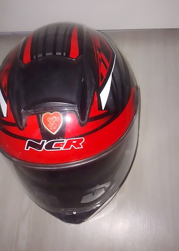 Kırmızı Parlak Biker Motosiklet Kaskı - Görsel 2