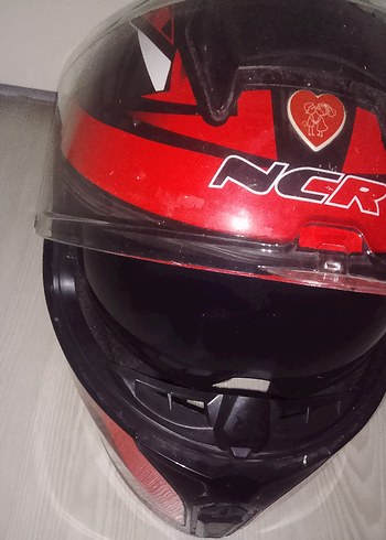 Kırmızı Parlak Biker Motosiklet Kaskı - Görsel 3