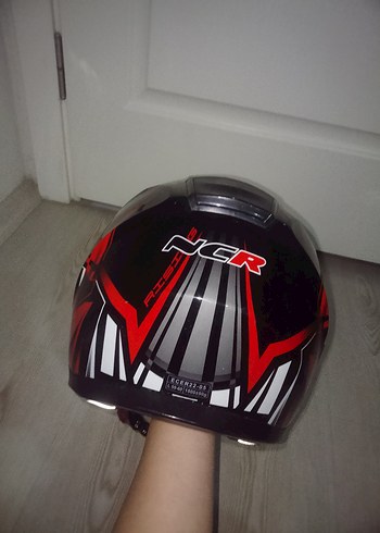 Kırmızı Parlak Biker Motosiklet Kaskı - Görsel 4