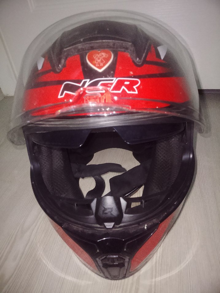 Kırmızı Parlak Biker Motosiklet Kaskı - Görsel 5