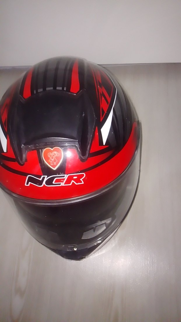 Kırmızı Parlak Biker Motosiklet Kaskı - Görsel 2