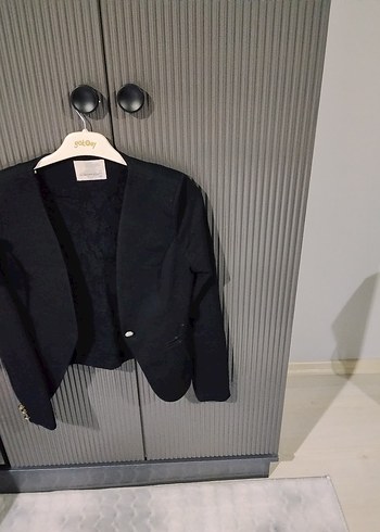 Zara Siyah Minimal Uzun Kollu Blezir Ceket